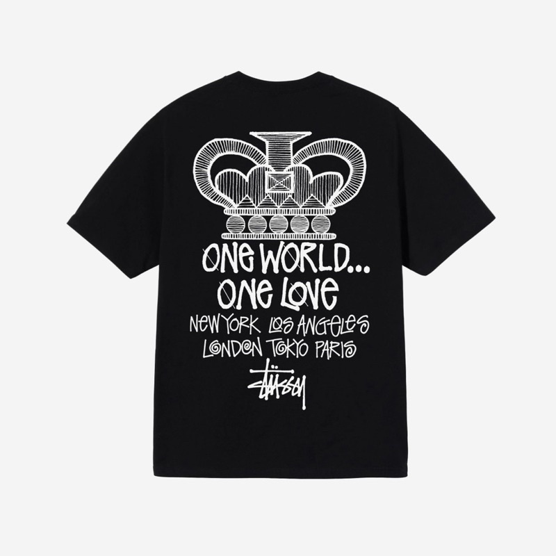 [Bao check chính hãng] Áo thun Stussy One World One Love màu đen real