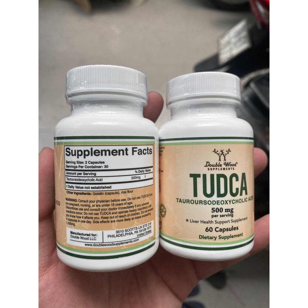 AMINO ACID - DOUBLE WOOD SUPPLEMENTS - TUDCA 500MG - 60 CAPSULES - Hỗ trợ giải độc bảo vệ gan - Từ Mỹ