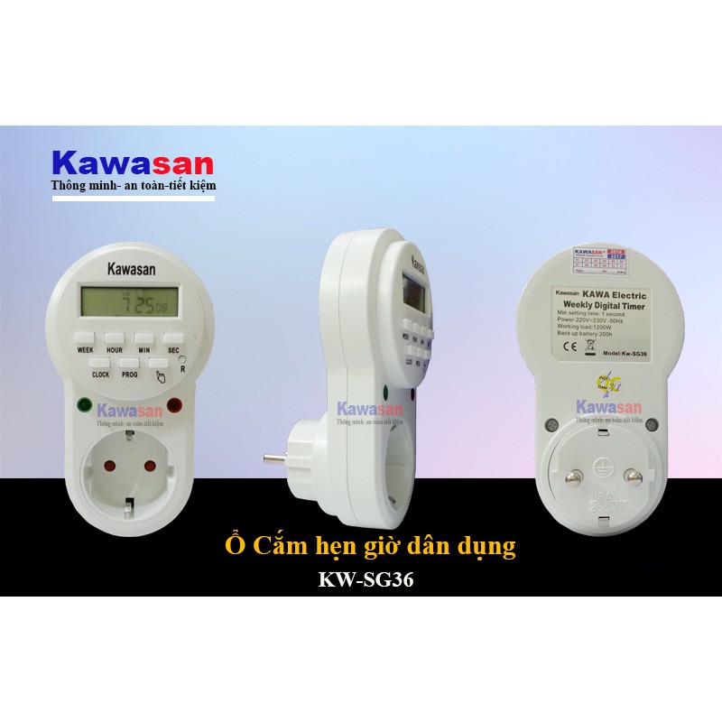 Công tắc hẹn giờ ổ cắm kỹ thuật số KAWA KW-SG36