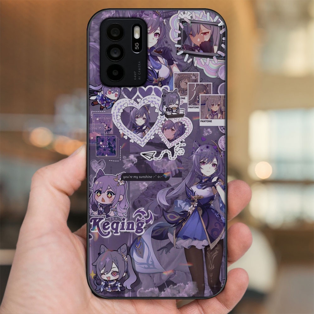 Ốp lưng Oppo Reno 6Z 5G viền đen in hình Keqing Genshin Impact