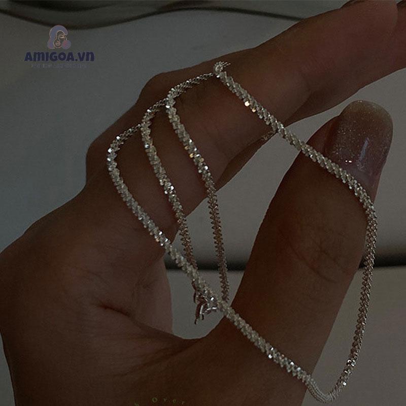 Vòng cổ Bạc 925 Lấp Lánh Đơn Giản Không Phai Màu