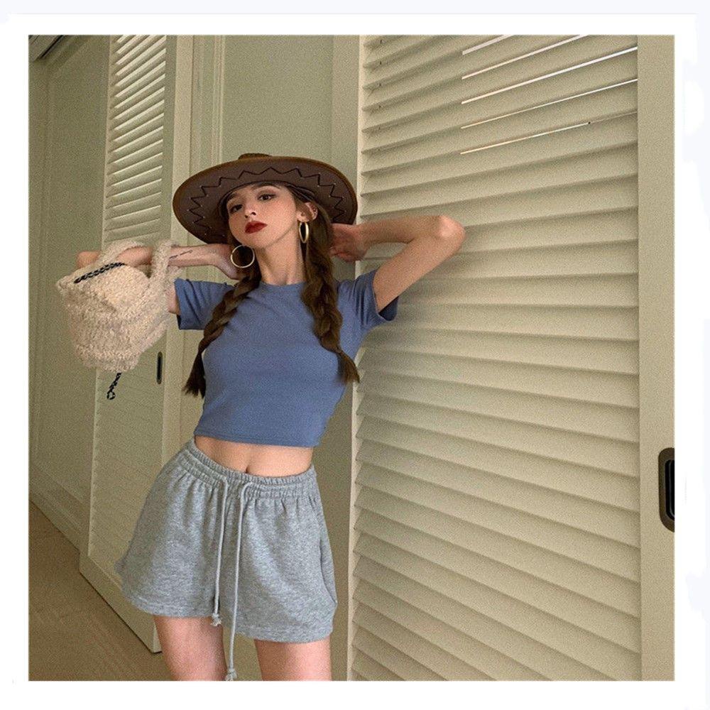 Quần Short Lưng Cao Thời Trang Đường Phố Cá Tính Cho Nữ