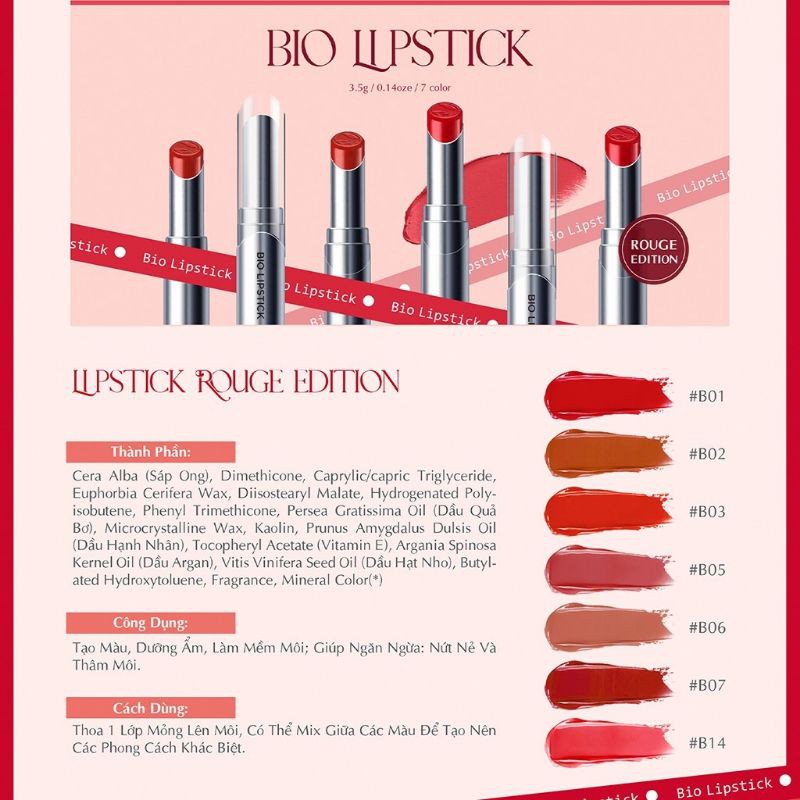 Son Màu Bio LipStick Dưỡng Hồng, Dưỡng Mềm Môi 3.5gr | BigBuy360 - bigbuy360.vn