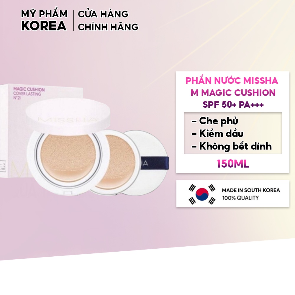 Phấn nước Missha M Magic Cushion SPF 50+ PA+++ Hàn Quốc vỏ hồng
