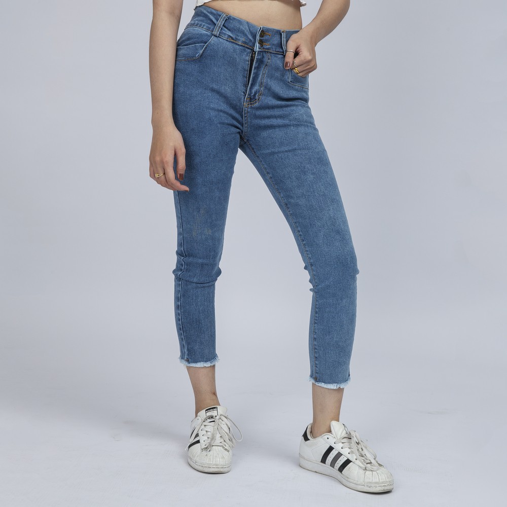 Quần Jean Nữ quần Jean Cạp Cao Xanh Trung Bình Co Giãn Thời Trang Cao Cấp QR10. xynhshop999 | BigBuy360 - bigbuy360.vn