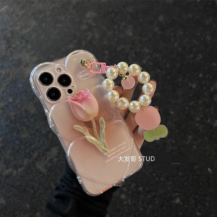 Ốp Điện Thoại Chống Sốc In Hình Hoa Tulip Hoạt Hình Cho iPhone11 14Pro max 13 11 12Promax 12 13pro 13promax