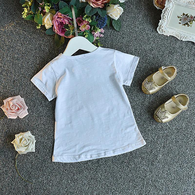 Set áo thun in hoa + chân váy Denim đáng yêu cho bé gái