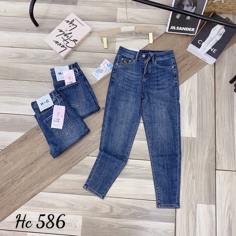 Quần jean baggy xanh xước