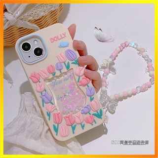 Ốp Điện Thoại Mềm Chống Sốc Họa Tiết Hoa Tulip Phong Cách Hàn Quốc Cho iPhone11 13 12promax Phone Case xs xr 7 / 8plus SE