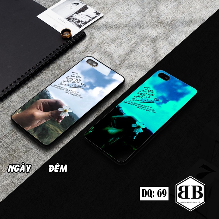 Ốp lưng kính Dạ Quang Oppo A1K / Realme C2 phát sáng trong đêm đầy sắc màu