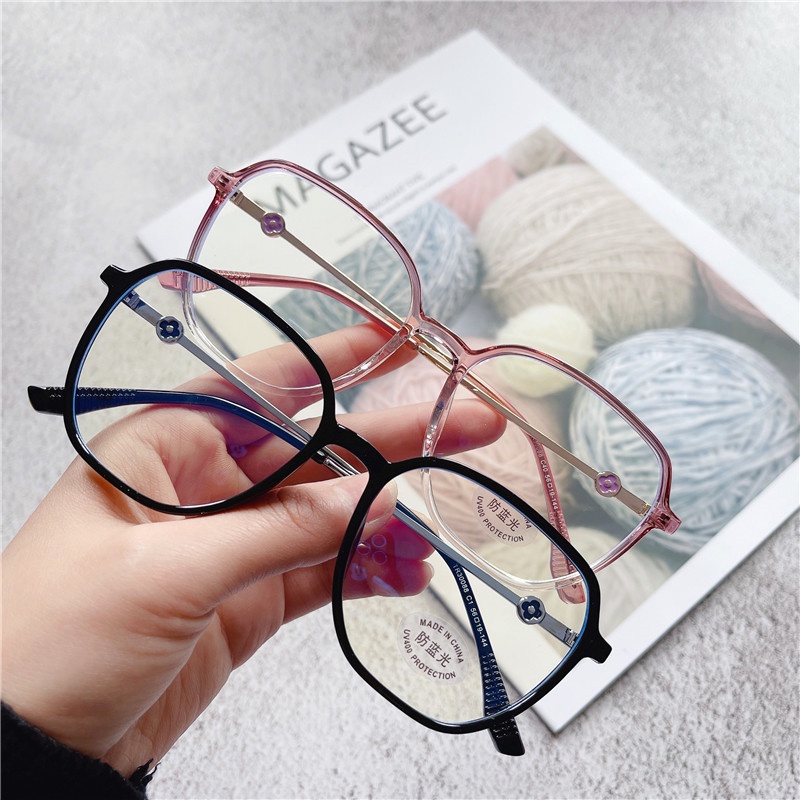 Kính Mát Gọng Kim Loại Màu Gradient TR90 Chống Ánh Sáng Xanh Thời Trang Hàn Quốc Cho Nữ