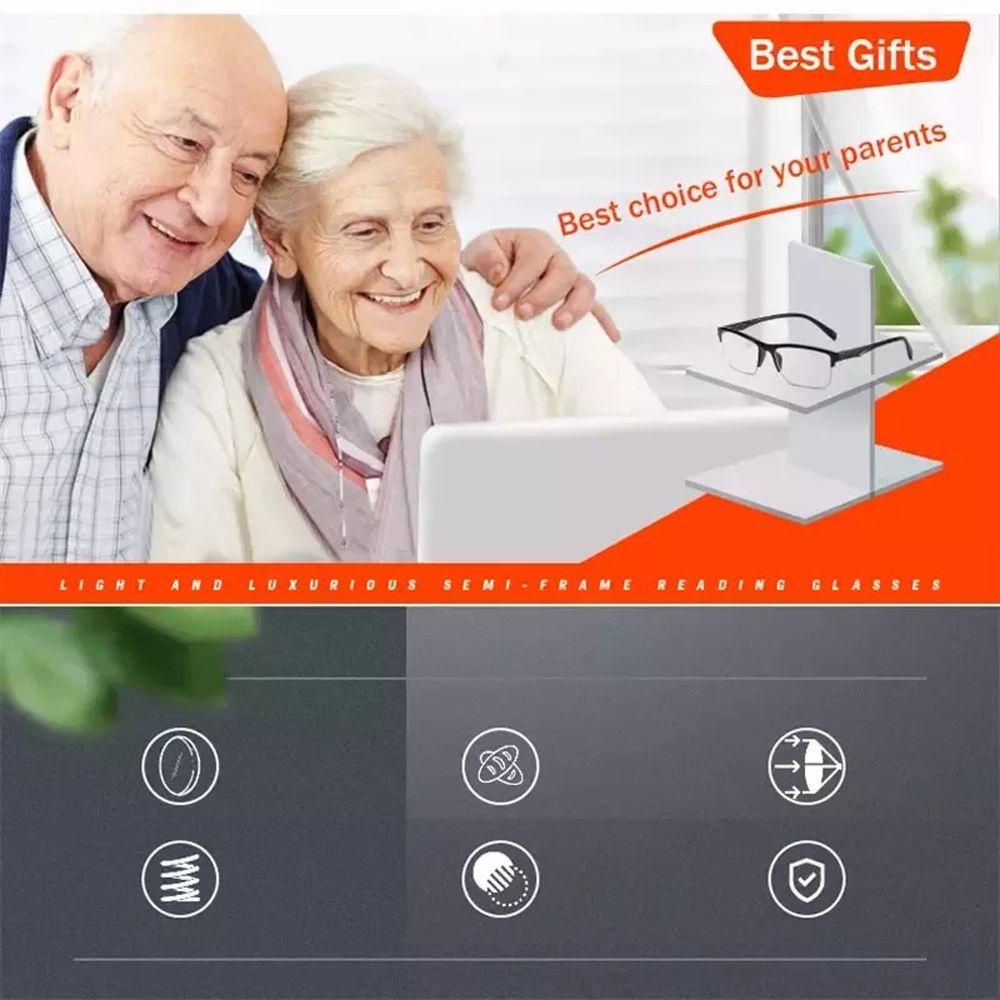 QQMALL Kính Nửa Gọng Vuông Siêu Nhẹ Dùng Đọc Sách
