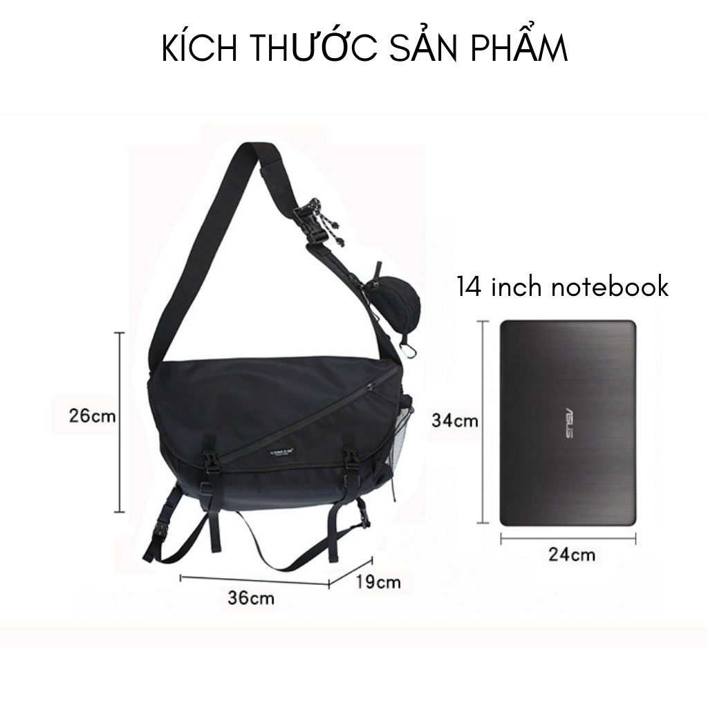 Túi Đeo Chéo Học Sinh Sinh Viên Đi Học Thời Trang Vải Chống Nước Nhiều Ngăn - TÚI BAGS Đựng Laptop | BigBuy360 - bigbuy360.vn
