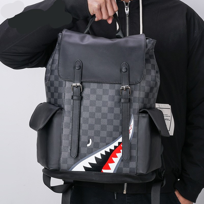 Balo Nam Nữ Thời Trang Cao Cấp Họa Tiết Hàm Cá Mập ✨ FREESHIP ✨ Balo Da Nam Nữ Đẹp Hàn Quốc Đi Học, Du Lịch, Đựng Laptop