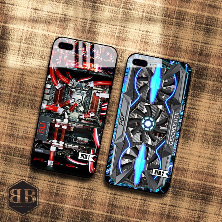 Ốp lưng kính cường lực iphone 7 plus / iphone 8 plus hình in sáng tạo
