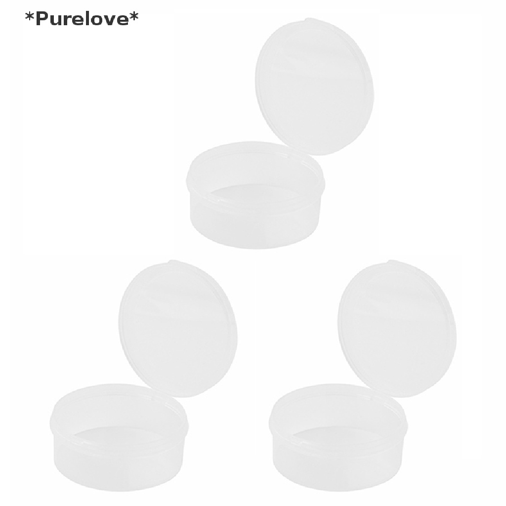 Set 3 Hộp Nhựa Tròn Trong Suốt 6X2.5cm Đựng Trang Sức Tiện Dụng