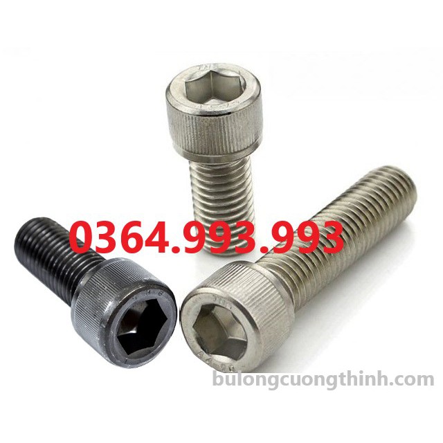 Gói 20 cái Bulong lục giác chìm 6ly/ 8ly. Dài: 10mm/20mm/30mm/40mm/50mm/60mm/70mm Chất liệu: INOX