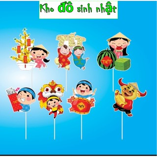 Set giấy Chúc mừng năm mới 2021, mẫu bánh chúc tết năm mới