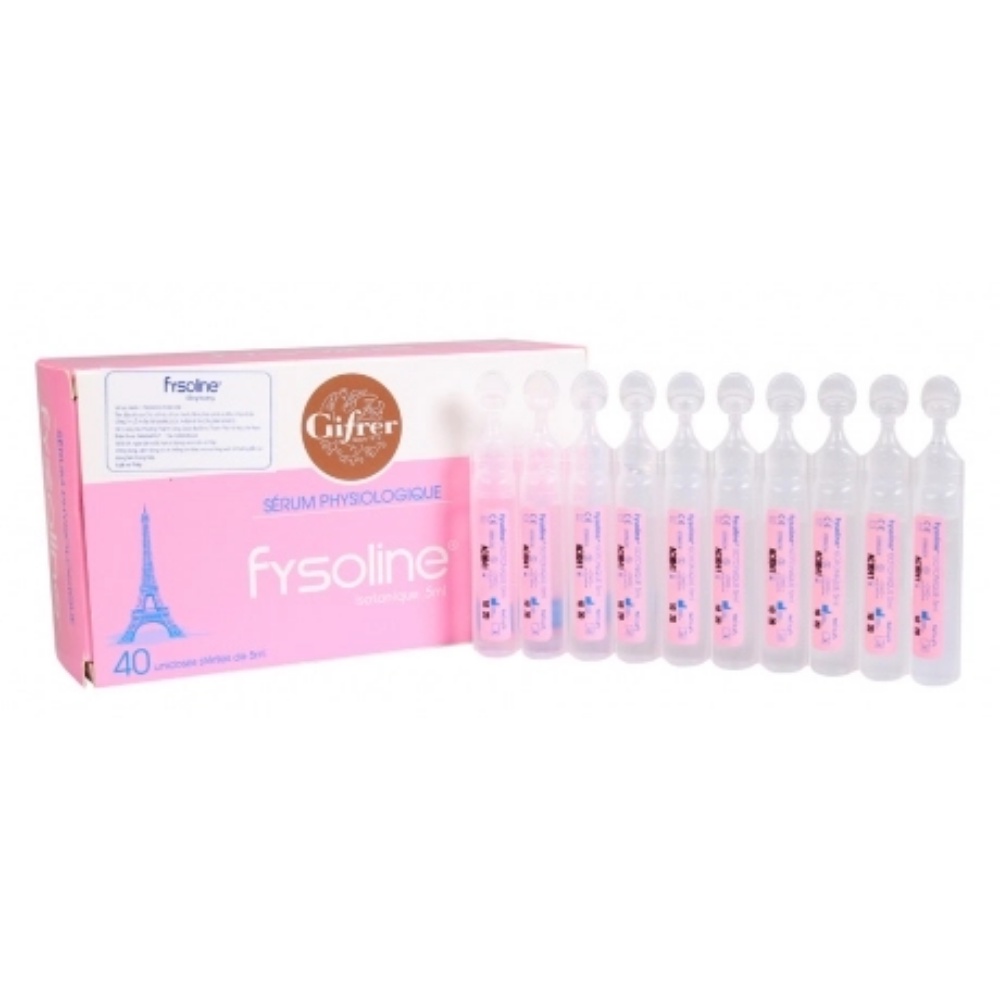 Fysoline - Nước muối sinh lý Pháp - Vệ sinh mắt, mũi, miệng cho bé hộp 40 ống