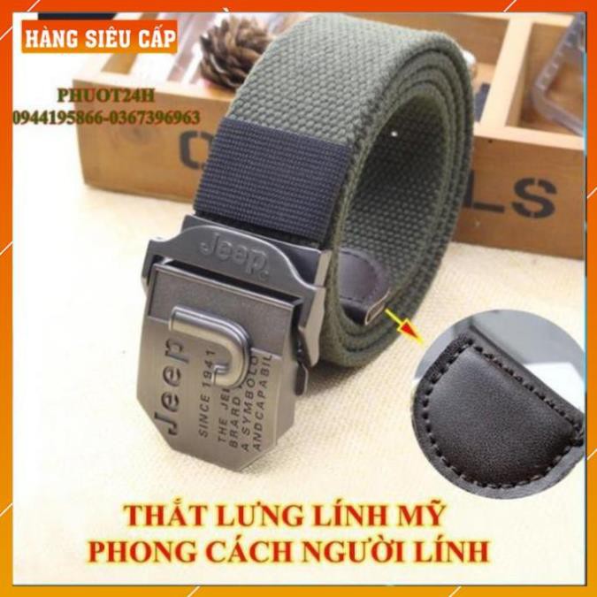 Dây Nịt, Thắt Lưng Nam JEEP Vải Dù Cao Cấp