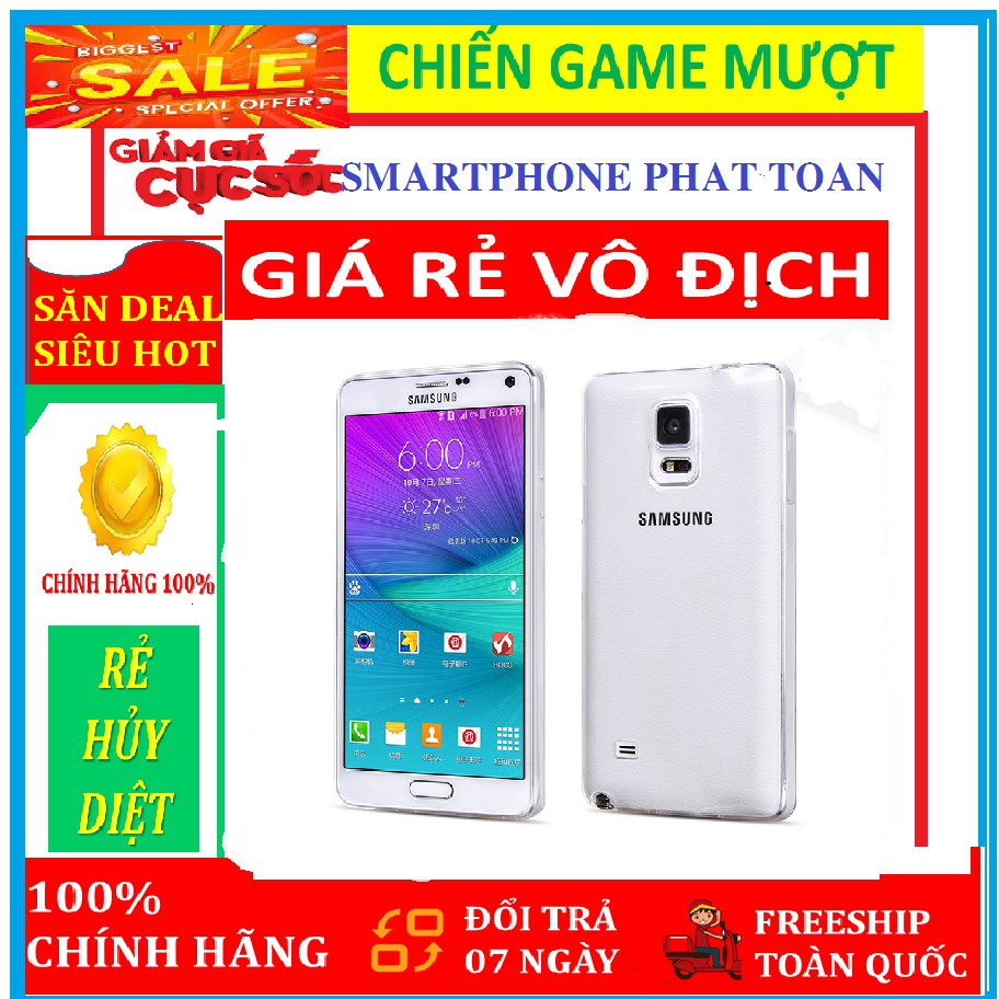 [SALE SỐC - GIÁ SỈ] điện thoại Samsung Galaxy Note 4 2sim ram 3G bộ nhớ 16G mới - Chơi LIÊN QUÂN/PUBG mướt (màu trắng)