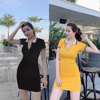Đầm nữ 💕 FREESHIP 💕 Váy body cổ trụ ngực khóa kéo thời trang XIXO - DAM0001