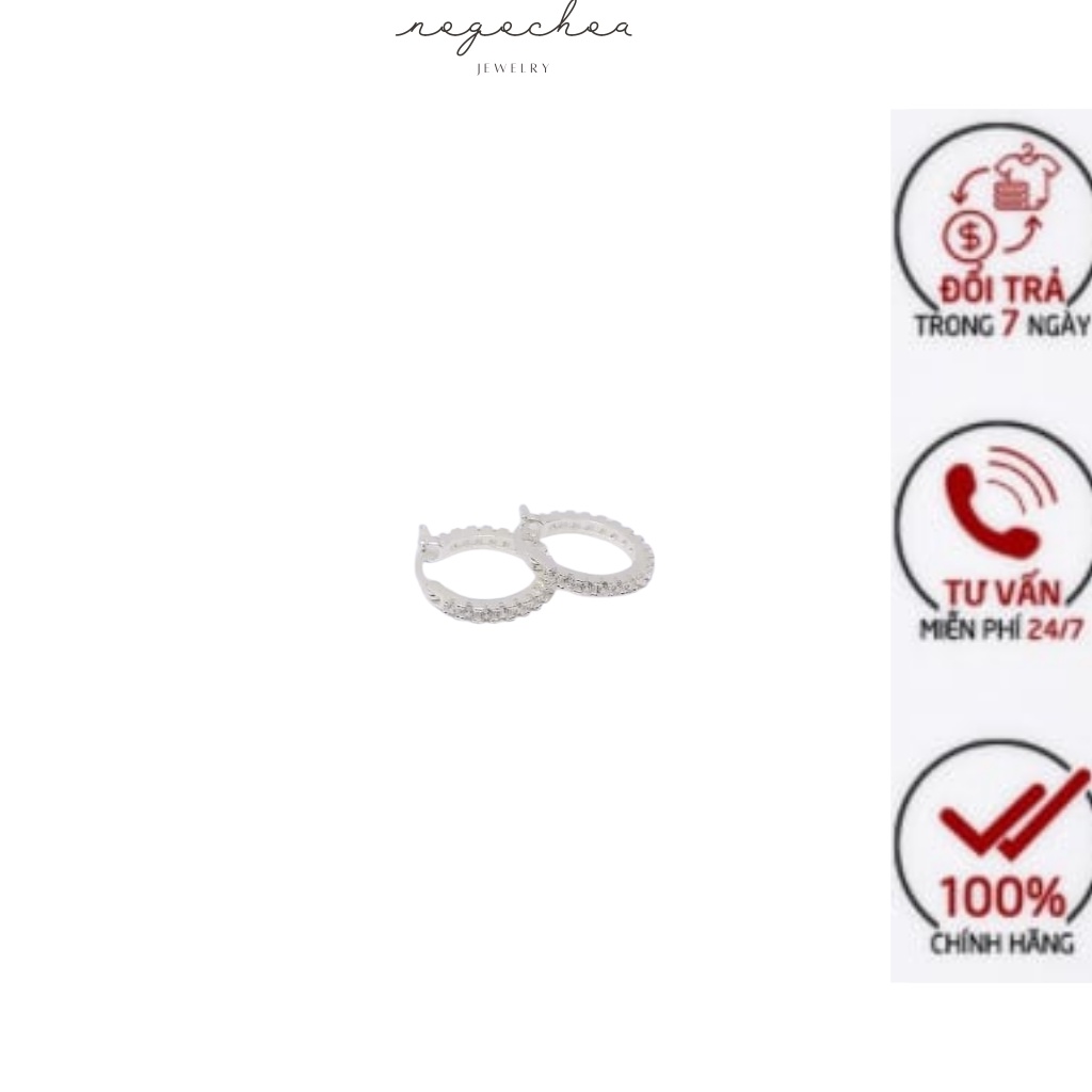 Bông tai nữ, khuyên tai nữ bạc ta hình bấm tròn thanh lịch - shop ngọc hoa