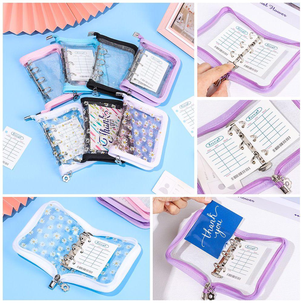 RAINBOW Vỏ Bọc Sổ Tay 3 Lỗ Họa Tiết Hoa Cúc Xinh Xắn