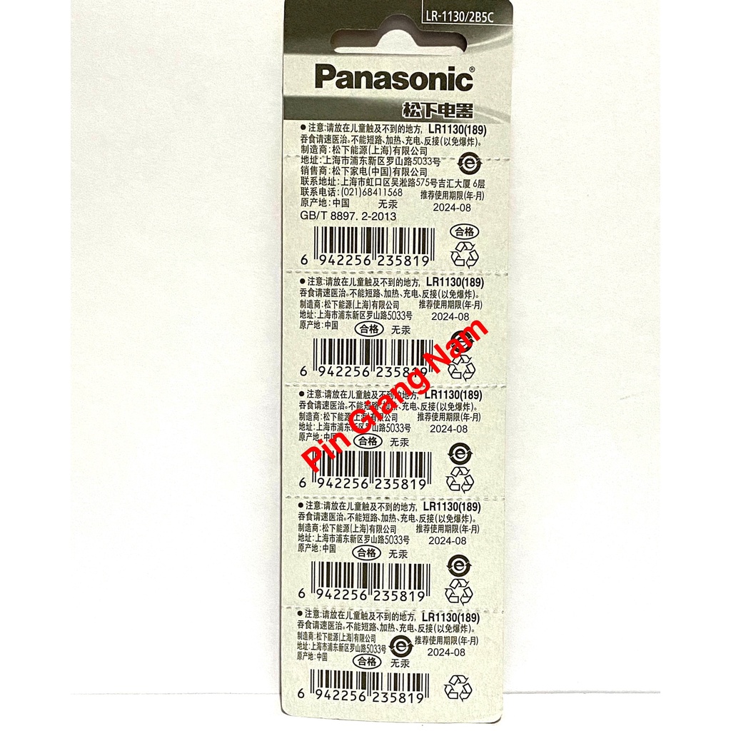 Pin LR1130 / LR54 / AG10 / 189 Panasonic Alkaline Vỉ 10 Viên - Hàng Nhập Khẩu