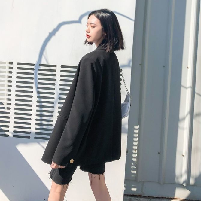 Áo Khoác blazer Dáng Rộng Cỡ Nhỏ Phong Cách Hàn Quốc / Hồng Kông Cổ Điển Thời Trang Xuân Thu 2022 Mới Cho Nữ