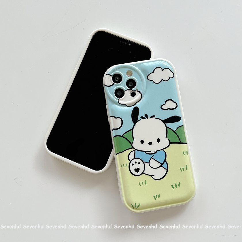 Ốp Điện Thoại Mềm Hình Cún Mắt To Cho iPhone 14 13 12 11 Pro Max X XR Xs Max 8 7 6 6s Plus SE 2020