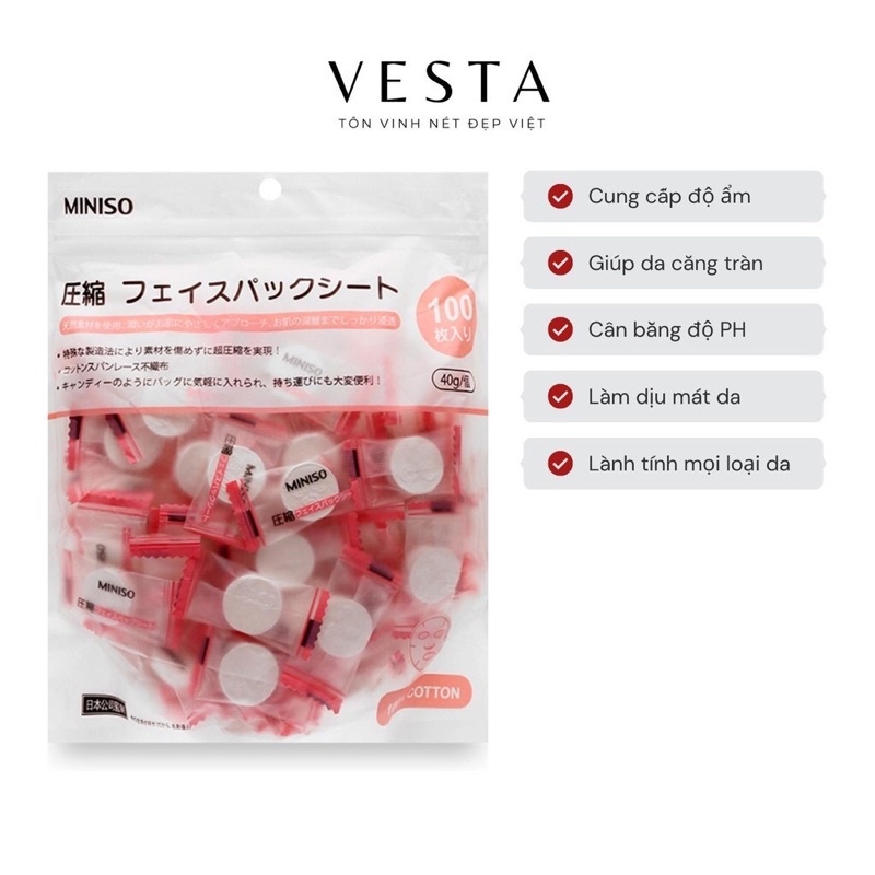 Mặt nạ giấy dạng viên nén miniso