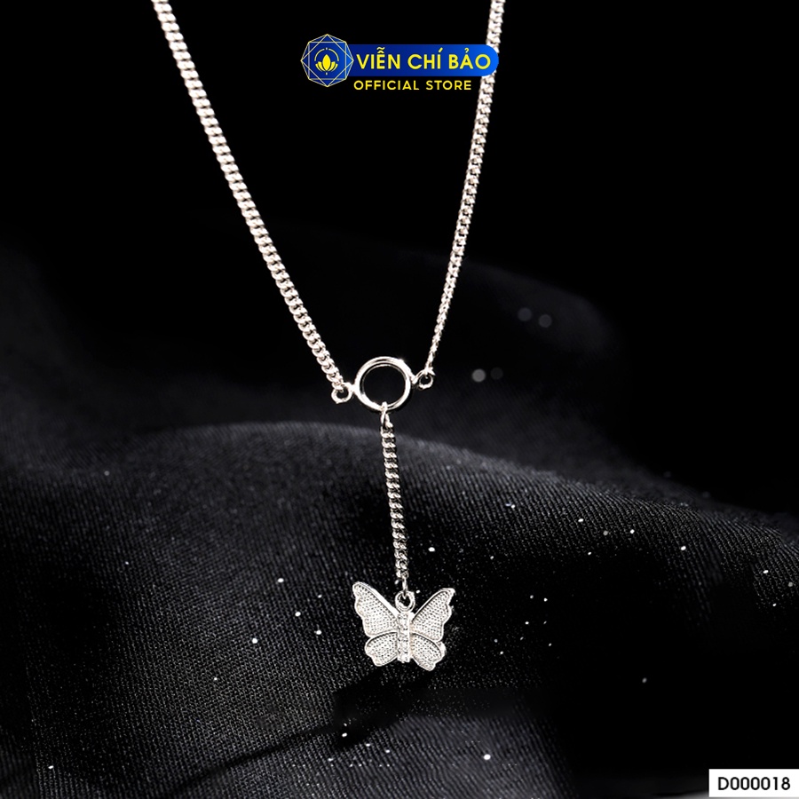 Dây chuyền bạc nữ cánh bướm dáng dài chất liệu bạc 925 thời trang phụ kiện trang sức Viễn Chí Bảo D000018