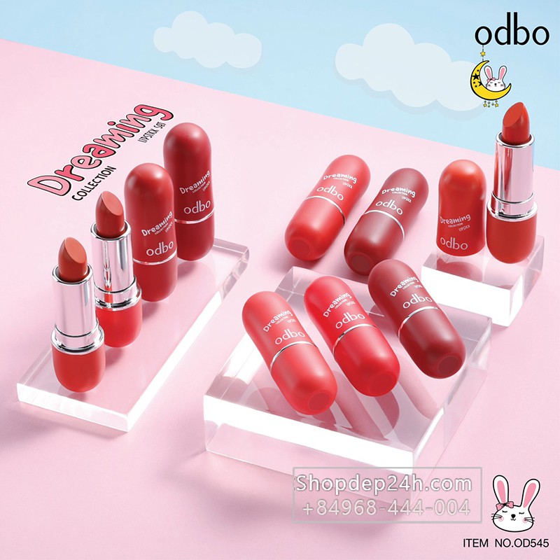 Set son thỏi lì Odbo 5 cây Dreaming lipstick Thái Lan
