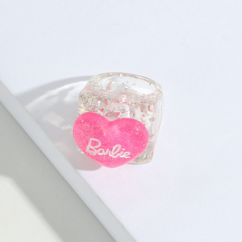 Nhẫn Acrylic Họa Tiết Trái Tim Hoạt Hình Dễ Thương Thời Trang Cho Nữ