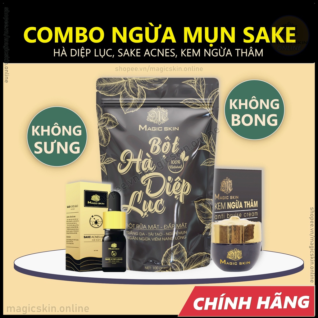 COMBO Ngừa mụn Mờ Sáng da Mờ Thâm  Magic Skin  KHÔNG SƯNG BONG ✔ CHÍNH HÃNG