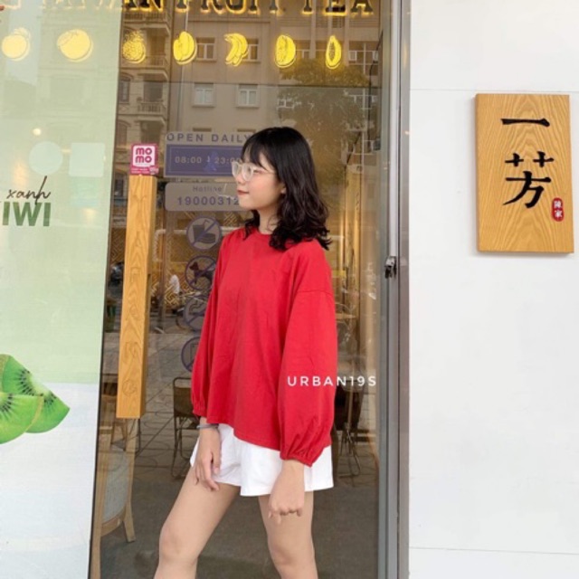 Áo pull cổ tròn tay chum
