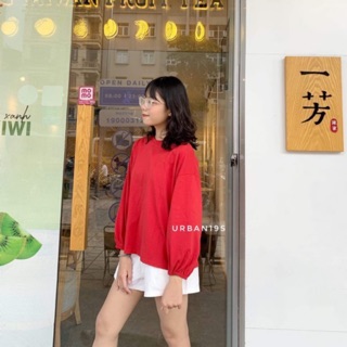 Áo pull cổ tròn tay chum