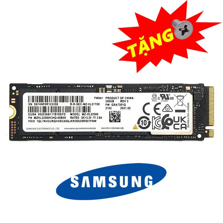 [Mã 255ELSALE giảm 7% đơn 300K] Ổ cứng SSD M.2 PCIe NVMe Samsung PM9A1 256GB - bảo hành 3 năm | WebRaoVat - webraovat.net.vn