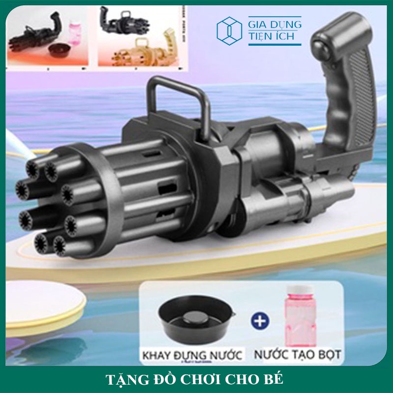 Súng Bắn Bong Bóng Xà Phòng 8 Nòng, Đồ Chơi Cho Bé