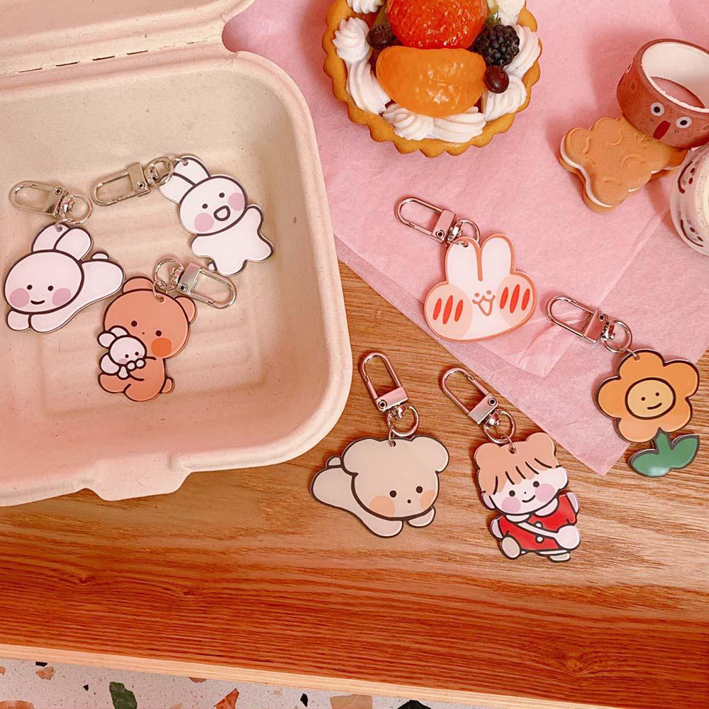 Móc Khóa Hình Thỏ Gấu Hoạt Hình Dễ Thương