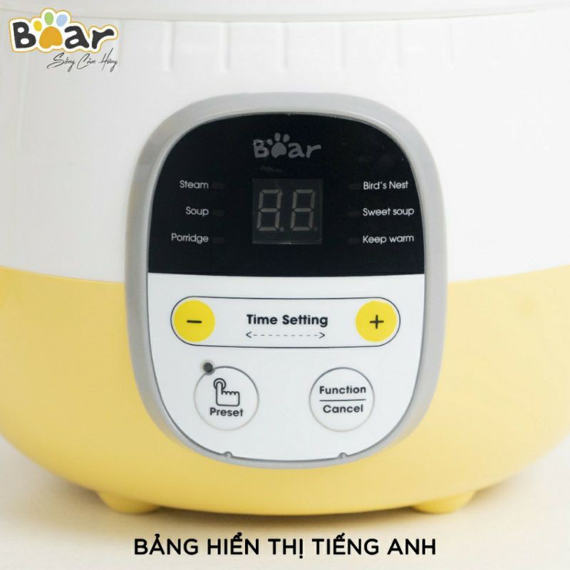 (Bản Quốc tế) Nồi nấu chậm 0.8L, nồi nấu cháo cho bé, Nồi nấu chậm Bear tiện lợi an toàn chính hãng Bear