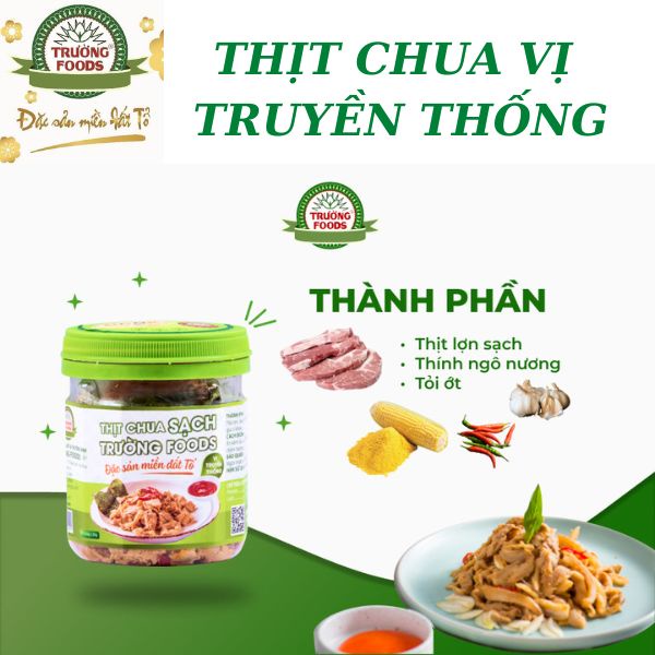 Thịt chua Trường Foods - vị truyền thống ( kèm lá sung ) ship hỏa tốc 2h Hà Nội - đồ ăn vặt giá rẻ