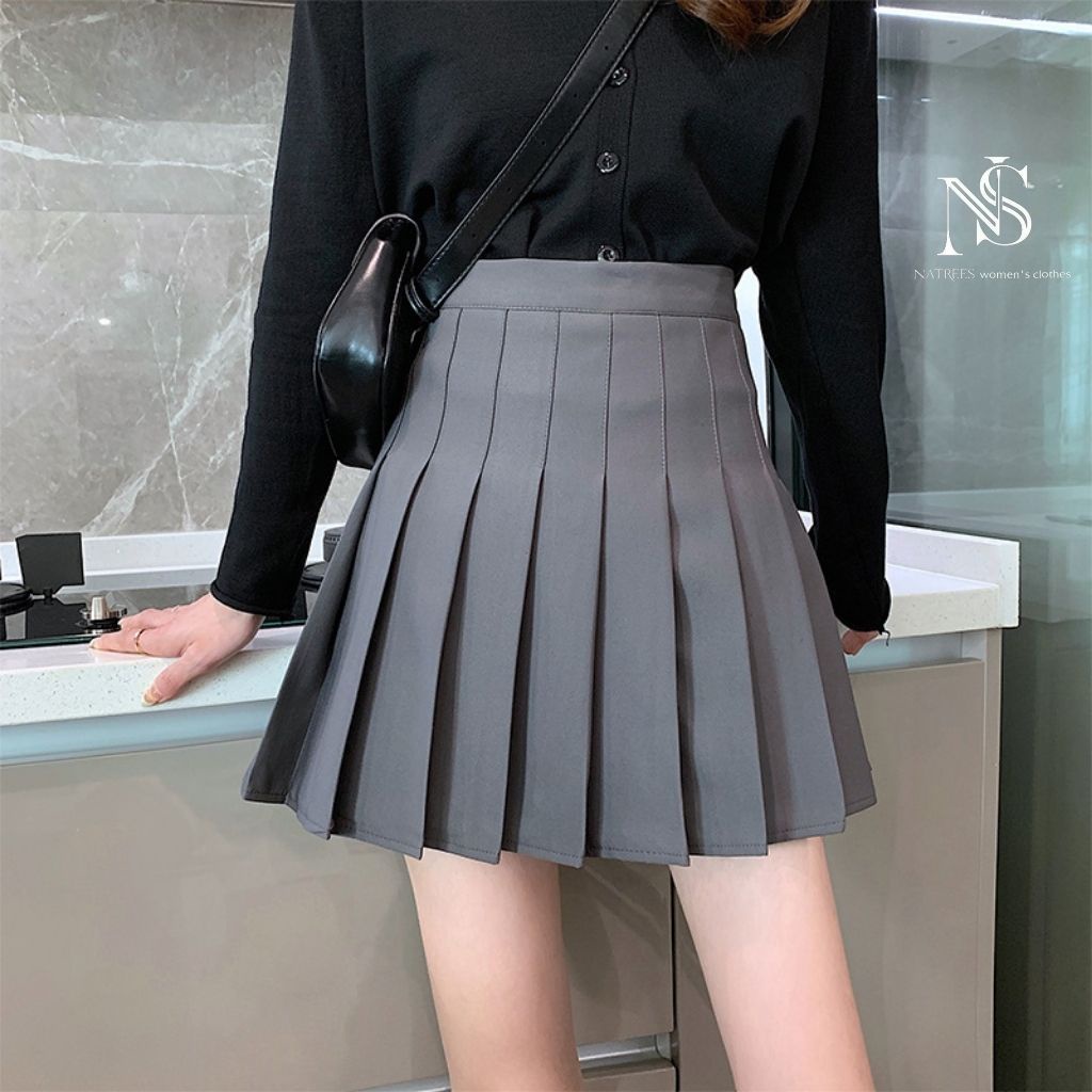 Chân Váy Xếp Ly NATREES chân váy tennis dáng chữ a ngắn lưng cao xòe kiểu xếp ly cực đẹp thời trang nữ Hàn Quốc