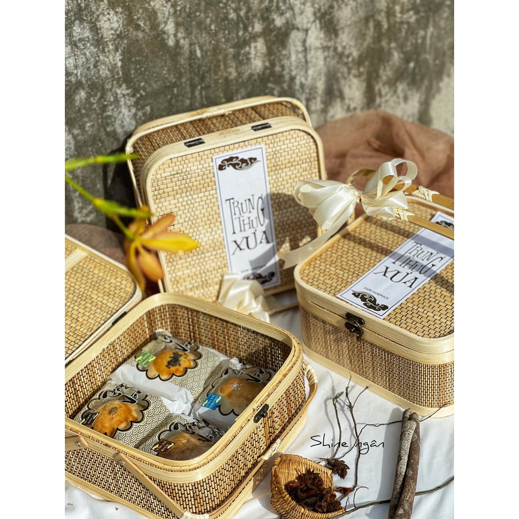 Hộp trung thu xưa thượng hạng, sang trọng từ hộp tre Việt Nam