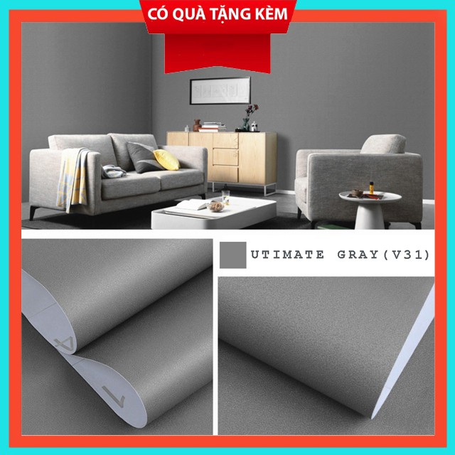 Giấy dán tường MÀU Xám Đậm (V31) nhiều mẫu - khổ rộng 45cm (có sẵn keo)