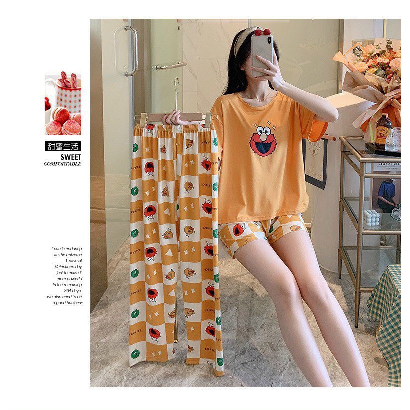 Đồ Bộ Thun Cotton Dài Mặc Ở Nhà Nữ - Bộ Quần Áo Ngủ Nữ Cộc Tay Mặc Nhà Thu Đông Bigsize, Nhiều Mẫu Dễ Thương | BigBuy360 - bigbuy360.vn