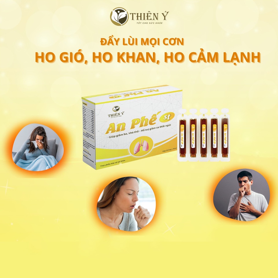 Ho An Phế Hộp 20 Ống (10ml/ ống)  ST T03 Hỗ Trợ Giảm Các Triệu Chứng Ho Do Viêm Họng - Thiên Ý