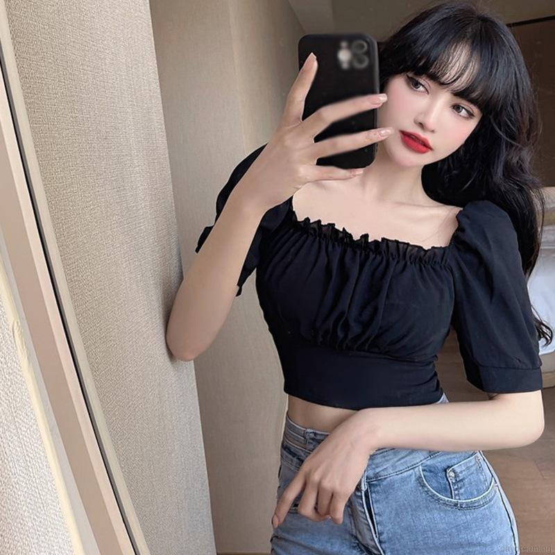 Áo Croptop Tay Ngắn Thiết Kế Trễ Vai Quyến Rũ | BigBuy360 - bigbuy360.vn