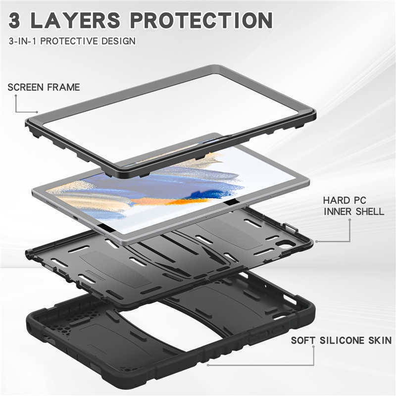 Ốp Máy Tính Bảng Silicon Chống Sốc Có Giá Đỡ Cho Samsung Galaxy Tab A8 10.5" X205 X200 2021